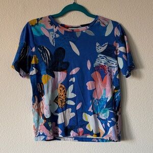Gorman Blue Floral Short Sleeve Tee Size 6